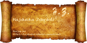 Hajduska Zdenkó névjegykártya